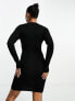 Фото #5 товара New Look button detail knitted dress in black