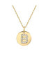 Фото #1 товара Suzy Levian New York suzy Levian Sterling Silver Cubic Zirconia Letter "B" Initial Disc Pendant Necklace