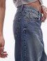 Topshop turn up jeans in rich blue Синий, W28 L30 - фото #10