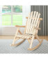 Log Rocking Chair Wood Single Porch Rocker Lounge Patio Deck Furniture