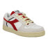 Diadora Magic Basket Low Suede Leather Lace Up Mens Grey, Red, White Sneakers C