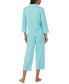 Women's 3/4-Sleeve Cropped Pant Pajama Set