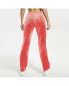 Solid Rib Waist Velour Pant W/ Crown Hotfix