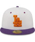 Фото #3 товара Men's White, Purple Los Angeles Dodgers 40th Anniversary at Dodger Stadium Grape Lolli 59FIFTY Fitted Hat