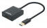 Manhattan USB-A to HDMI Cable - 1080p@60Hz - Converts USB 3.2 Gen1 (aka USB 3.0) signal to HDMI - 15cm - Black - Male to Female - Three Year Warranty - Retail Box - Wired - USB 3.2 Gen 1 (3.1 Gen 1) Type-A - Black - 1920 x 1080 pixels - 60 Hz - Plastic