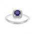 Charming silver ring with sapphire R-FS-5658S