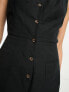 Фото #7 товара ASOS DESIGN button through linen look playsuit in black