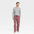 Фото #1 товара Men's Plaid Microfleece Pajama Set 2pc - Goodfellow & Co Gray XL