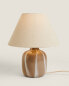 Table lamp with glass base