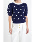 Фото #1 товара Women's Shell Embroidered Puff Sleeve Sweater