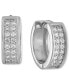 ფოტო #1 პროდუქტის Cubic Zirconia Small Huggie Hoop Earrings, 1/2", Created for Macy's