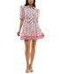Фото #4 товара Juniors' Printed Collared Fit & Flare Shirtdress