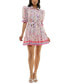 ფოტო #4 პროდუქტის Juniors' Printed Collared Fit & Flare Shirtdress