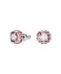 ფოტო #6 პროდუქტის Rhodium Plated Square Cut Color Birthstone Stud Earrings