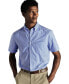 ფოტო #2 პროდუქტის Men's Slim Fit Button-Down Collar Non-Iron Stretch Mini Gingham Short Sleeve Shirt