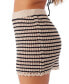 Juniors' Kelsey Striped Cotton Crochet Cover-Up Mini Skirt