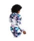 Women's Plus Size Curvy-Fit Zip-Up Floral Print Poly Tricot Hoodie