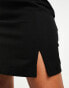 Object tailored mini skirt with notch front in black