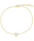 Фото #1 товара Браслет Macy's CuZi Pavé Heart Cable Link Bracelet