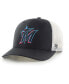 Фото #2 товара Men's Black, White Miami Marlins Primary Logo Trucker Snapback Hat