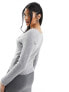 Pimkie metallic v neck jumper in silver