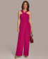 Donna Karan Women's Twist-Neck Wide-Leg Jumpsuit