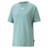 Puma Relaxed Rib Crew Neck Short Sleeve T-Shirt Womens Blue Casual Tops 53908550 S - фото #1