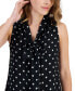 Фото #3 товара Polka-Dot Tie-Neck Blouse, Created for Macy's