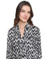 Фото #4 товара Women's Geo-Print Faux-Wrap Top