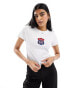 Фото #2 товара ASOS DESIGN route 66 embroidered baby tee in ivory