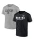 ფოტო #1 პროდუქტის Men's Black and Heathered Gray Las Vegas Raiders Parent T-shirt Combo Pack