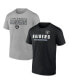 Фото #1 товара Men's Black and Heathered Gray Las Vegas Raiders Parent T-shirt Combo Pack