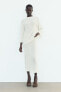 Фото #2 товара Однотонная трикотажная юбка миди из смесового льна ZARA