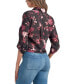 ფოტო #2 პროდუქტის Juniors' Printed Collared Roll-Tab-Sleeve Top