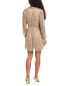 Anna Kay Crimped Lurex Mini Dress Women's Beige L