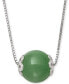 ფოტო #1 პროდუქტის Dyed Jade (10mm) Bead 18" Pendant Necklace in Sterling Silver