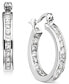 Small Cubic Zirconia Inside Out Hoop Earrings in Sterling Silver, 0.75", Created for Macy's