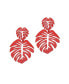 ფოტო #1 პროდუქტის Women's Red Palm Leaf Drop Earrings