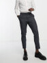New Look pleat front tapered trousers in navy texture