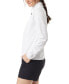 ფოტო #4 პროდუქტის Women's Jacquard Half-Zipper Mock-Neck Top