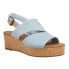 TOMS Claudine Wedge Womens Blue Casual Sandals 10020759T-450