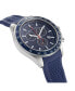 ფოტო #3 პროდუქტის Men's Analog Blue Silicone Strap Watch 46 mm