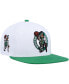 Men's White, Green Boston Celtics Side Core 2.0 Snapback Hat