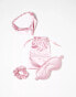 Фото #1 товара My Accessories bridesmaid pouch bag with eyemask / scrunchie / headband in pink