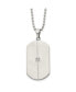 Фото #1 товара Chisel brushed and Polished with CZ Dog Tag on a Ball Chain Necklace