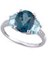 ფოტო #1 პროდუქტის Blue Topaz (4-1/2 ct. t.w.) & Diamond Accent Statement Ring in Sterling Silver