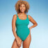 Women's Square Neck Pucker High Leg One Piece Swimsuit - Shade & Shore