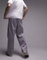 Фото #4 товара Topman extra wide elasticated waist trouser in light grey