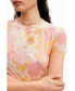 ფოტო #4 პროდუქტის Women's Out-of-focus tulle T-shirt