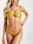 Фото #1 товара Bershka knot detail underwired bikini top co-ord in yellow